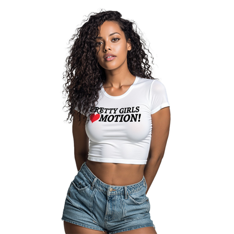 PGLM Baby Tee — White, on model